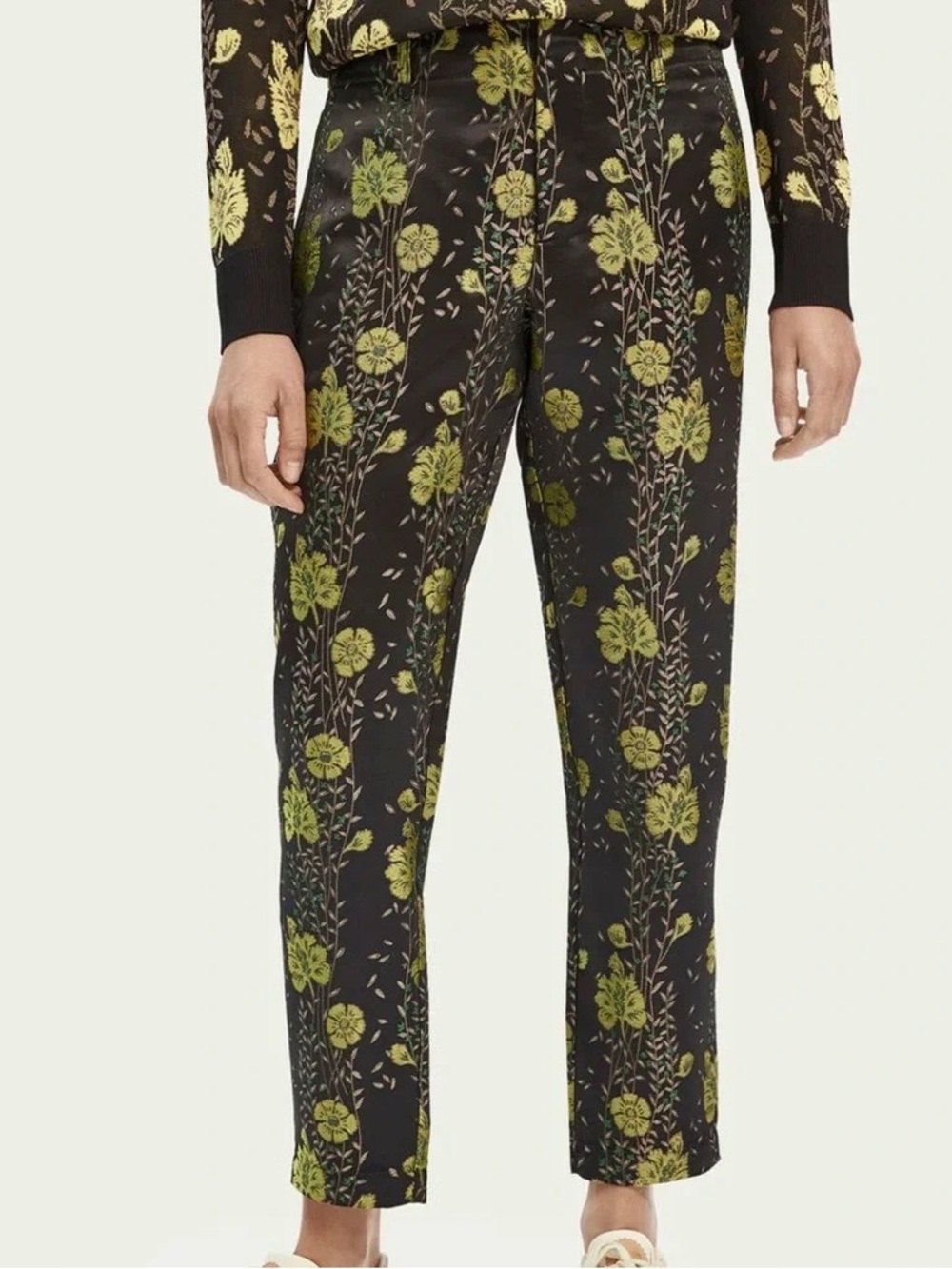Scotch & Soda Floral Print Tapered Trousers
